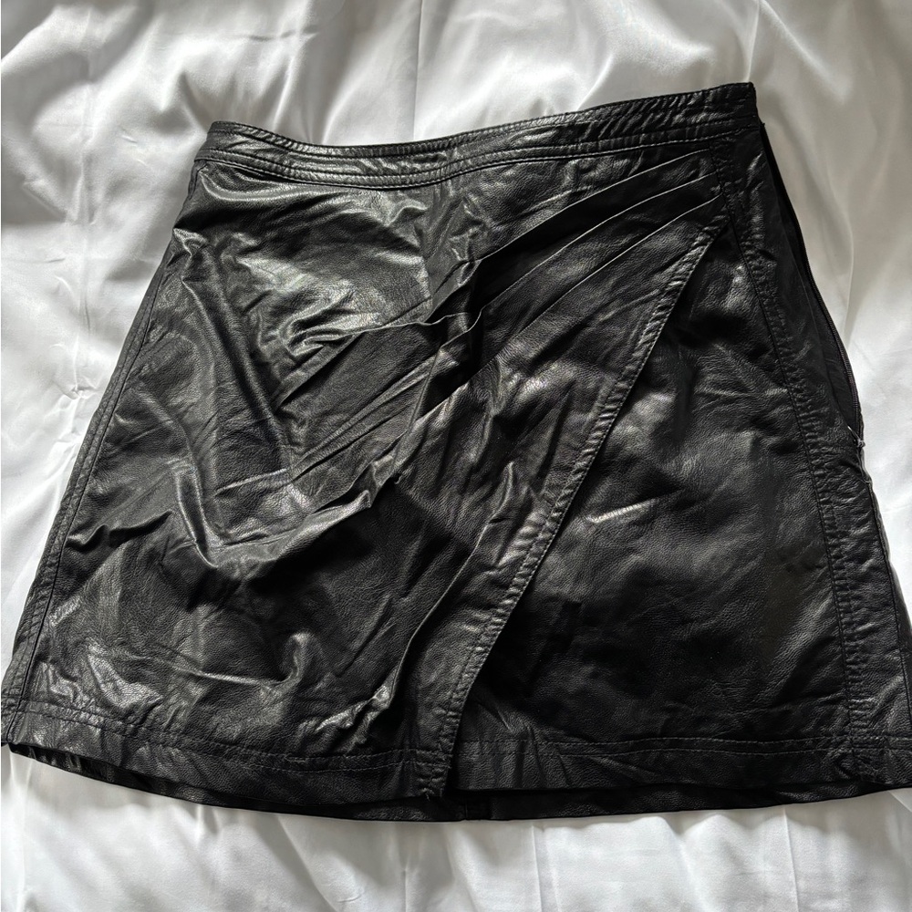 Free People Vegan Leather Mini Skirt